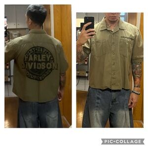 Harley-Davidson Khaki Button-Up Shirt